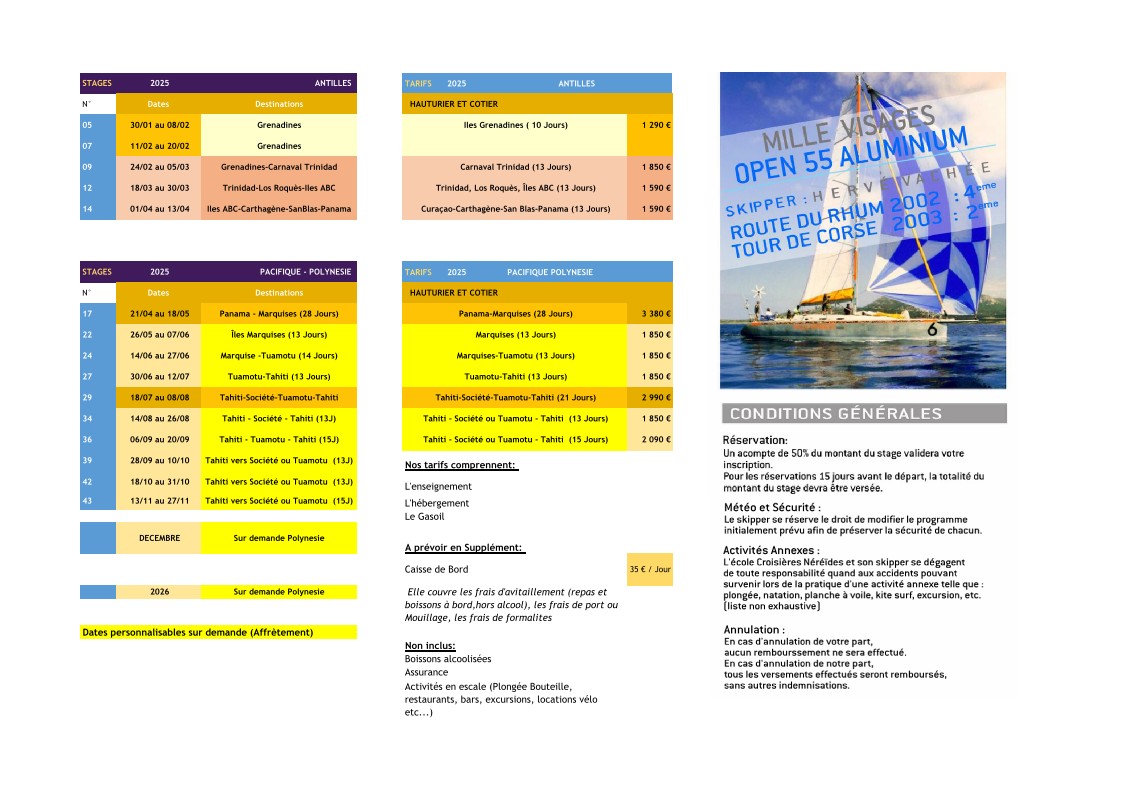 DEPLIANT TARIFS 2025 Juillet 25
