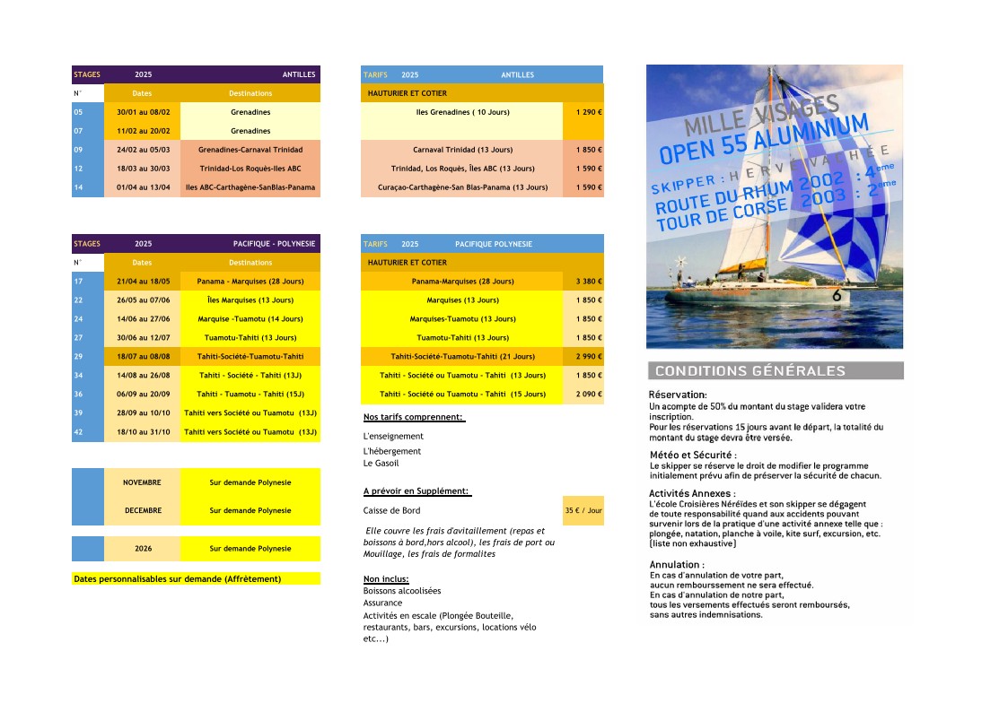DEPLIANT TARIFS 2025 Juillet 25